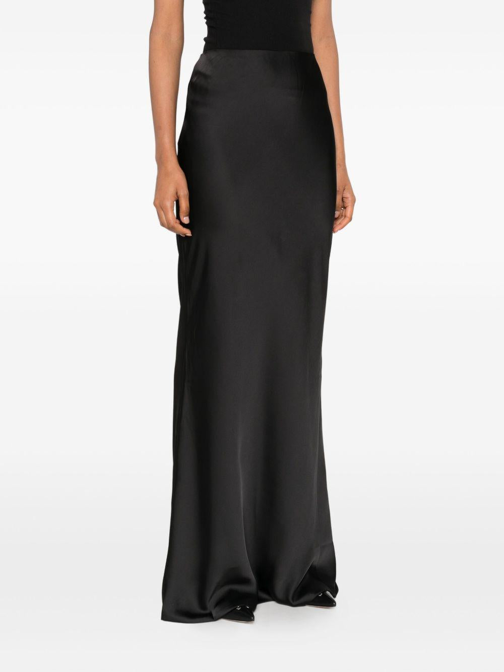 Gonna maxi con finitura satinata in nero Norma kamali - donna 