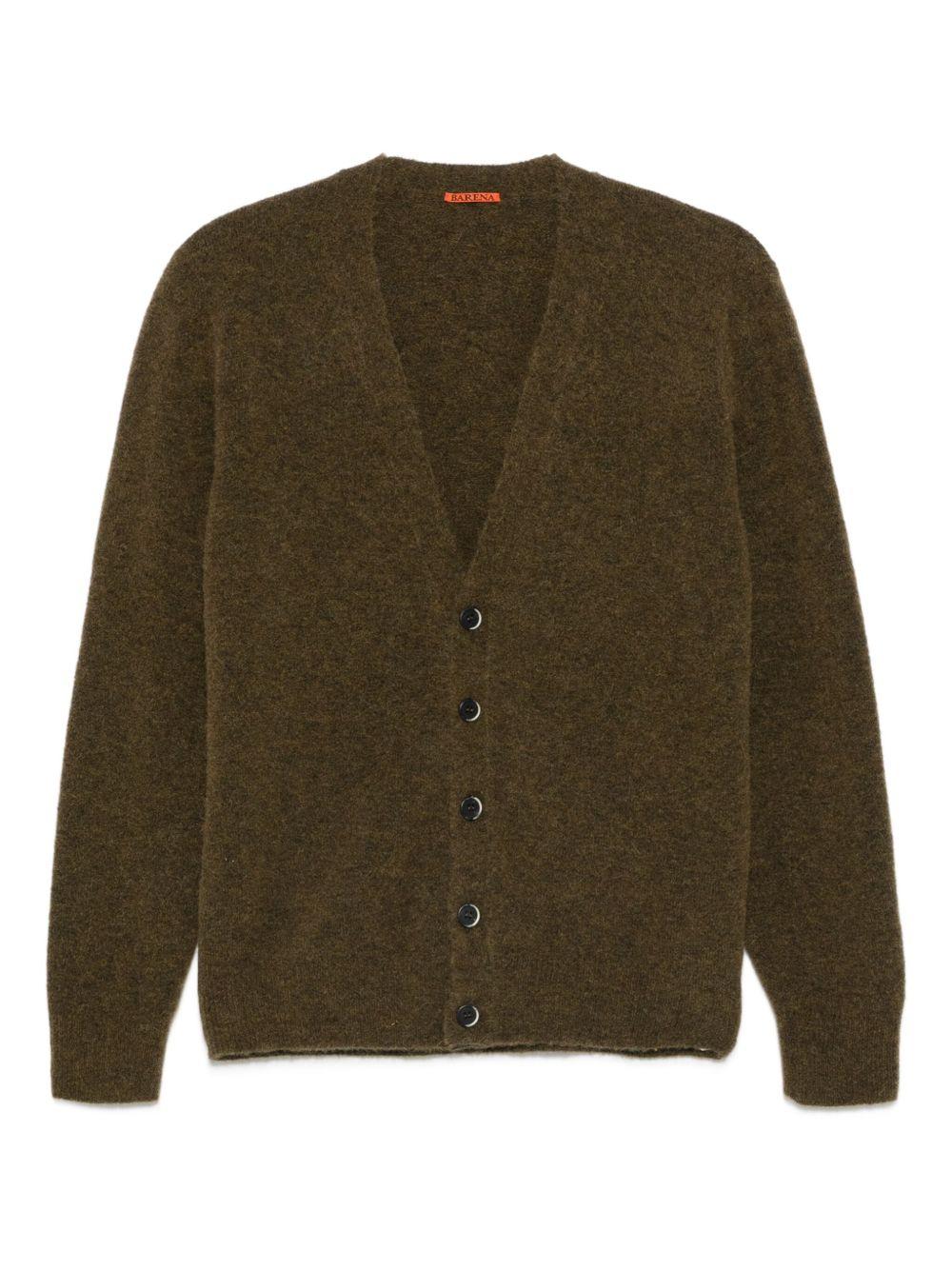 Cardigan con scollo a V in marrone Barena - uomo 