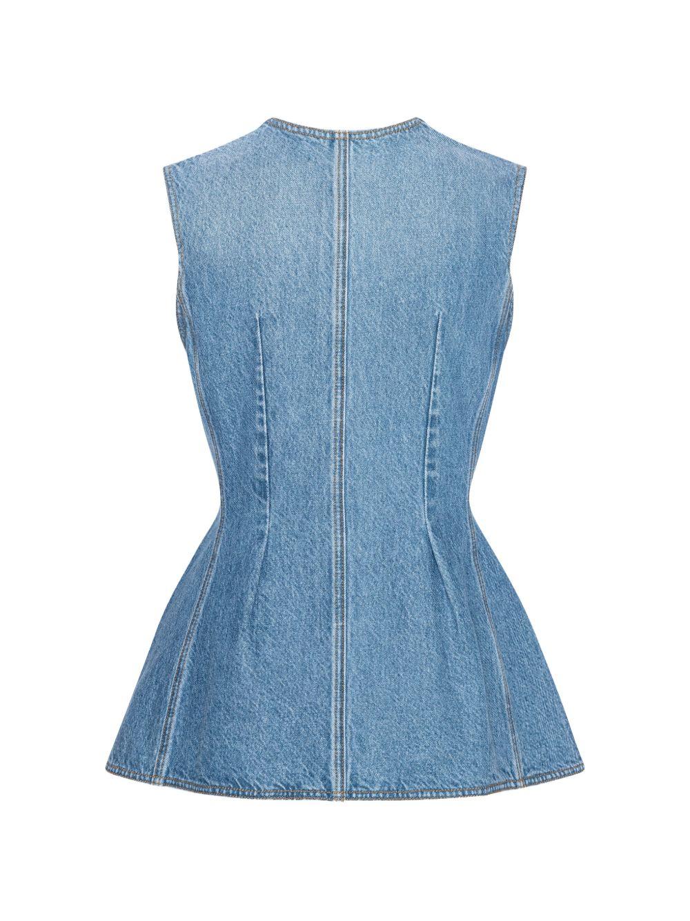 Gilet denim svasato in blu Rotate - donna 