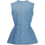Gilet denim svasato in blu Rotate - donna 