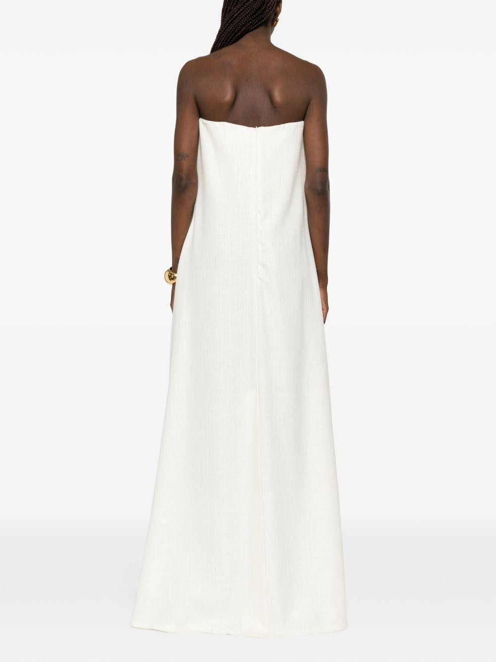 Abito maxi senza spalline in bianco Batakovic - donna 