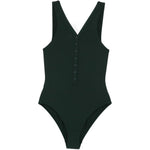 Costume da bagno con scollo a v e bottoni in verde Eres - donna 