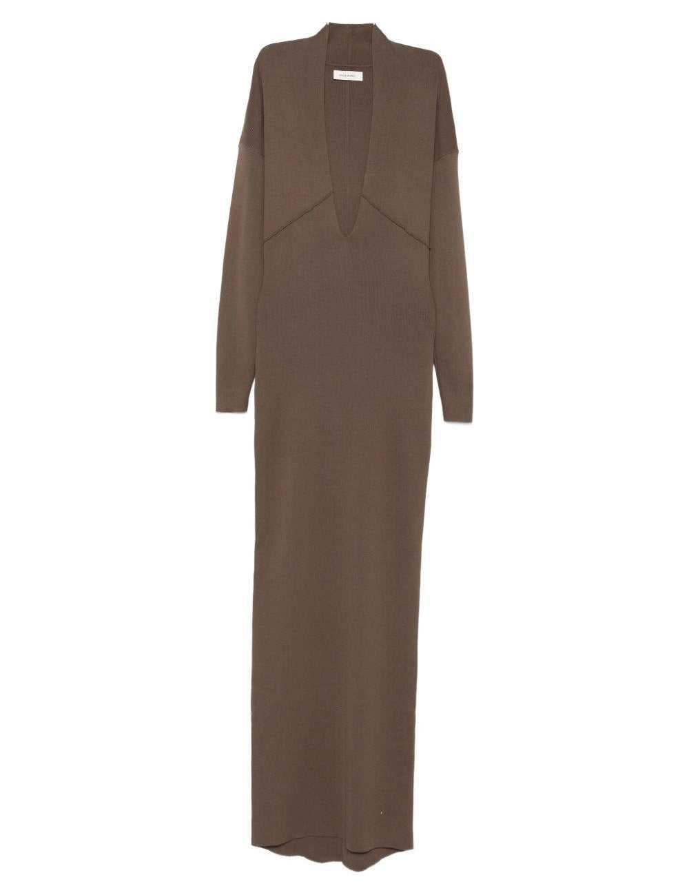 Abito con scollo a v rallel  in marrone Entire studios - donna 