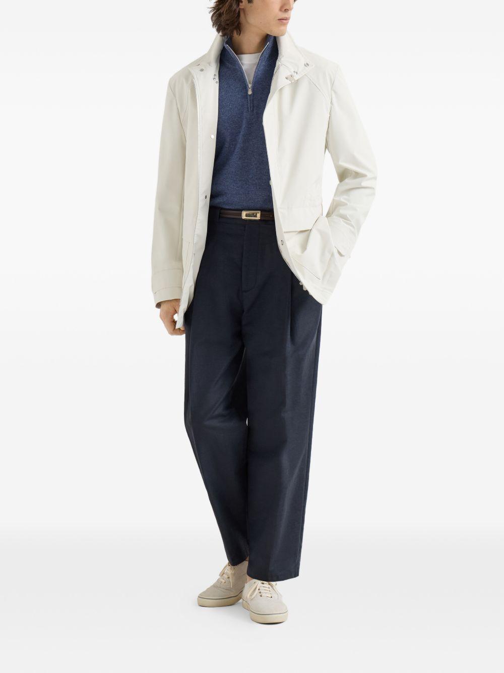 Maglione con mezza zip in blu Brunello cucinelli - uomo 