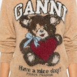 Maglione con motivo jacquard in marrone Ganni - donna 
