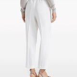 Pantaloni crop con dettaglio a righe in bianco Brunello cucinelli - donna 
