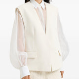 Gilet senza tasche in bianco Brunello cucinelli - donna 