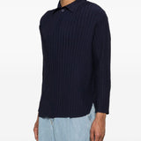 Polo plissettata in blu Gongdid design - uomo 