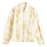 Giacca con stampa in beige e bianco Dries Van Noten - uomo 