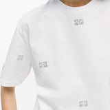 T-shirt con decorazioni di strass in bianco Ganni - donna 