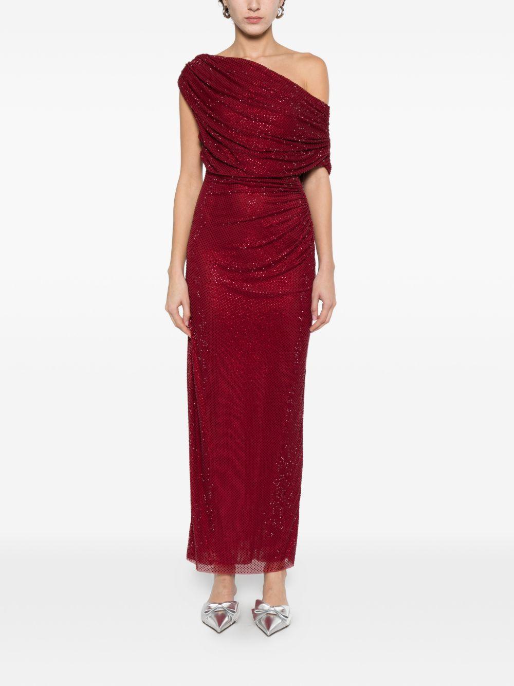 Abito midi drappeggiato in rosso Self-Portrait - donna 