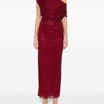 Abito midi drappeggiato in rosso Self-Portrait - donna 