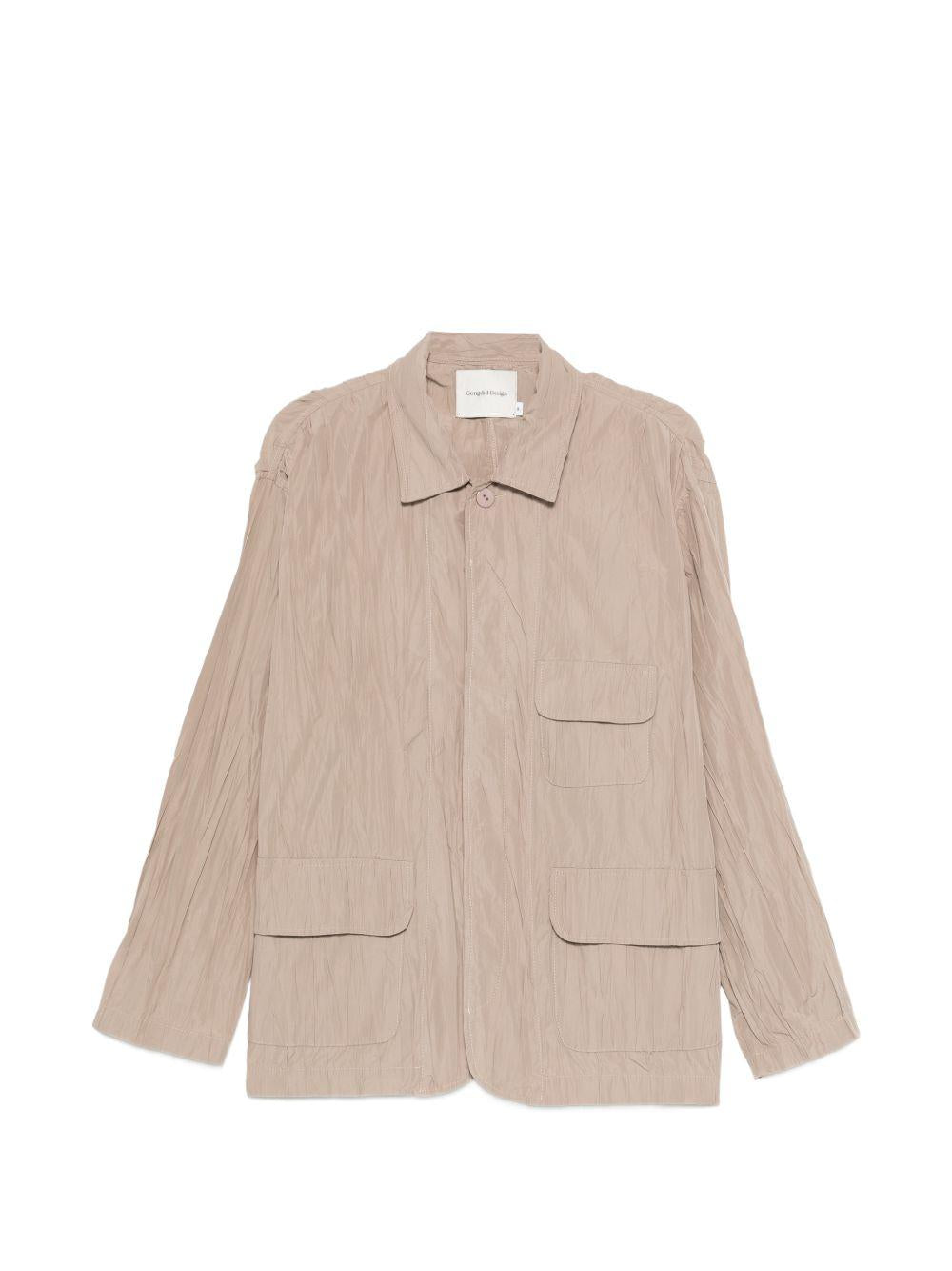 Giacca con effetto stropicciato in beige GONGDID DESIGN - uomo 