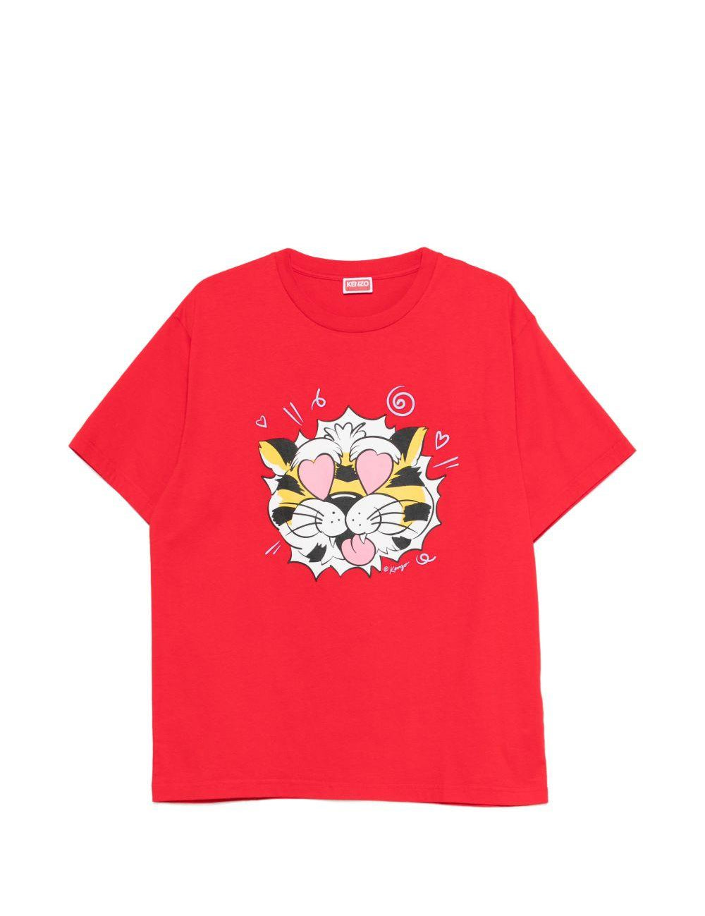 T-shirt con grafica in rosso Kenzo - uomo 