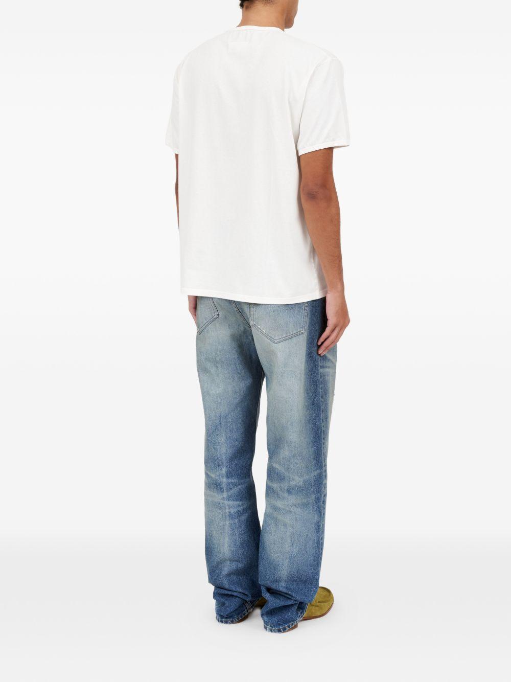 T-shirt in cotone con stampa grafica in bianco Mm6 maison margiela - uomo 