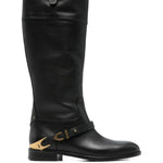 Stivali alti al ginocchio con fibbia charlie in nero Golden goose - donna 