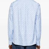 Camicia con stampa monogram in azzurro Casablanca - uomo 