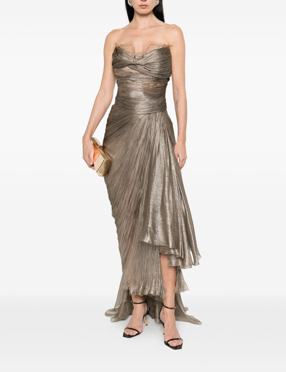 Abito con drapeggi jolie in argento Maria lucia hohan - donna 