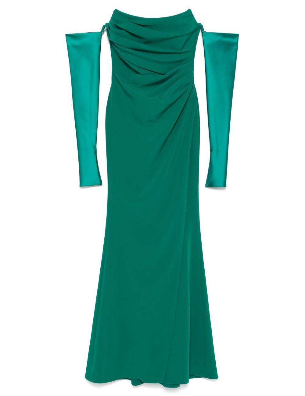 Abito lungo Aairah in verde Rhea Costa - donna 