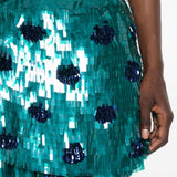 Minigonna con paillettes gabrina in verde Dries van noten - donna 