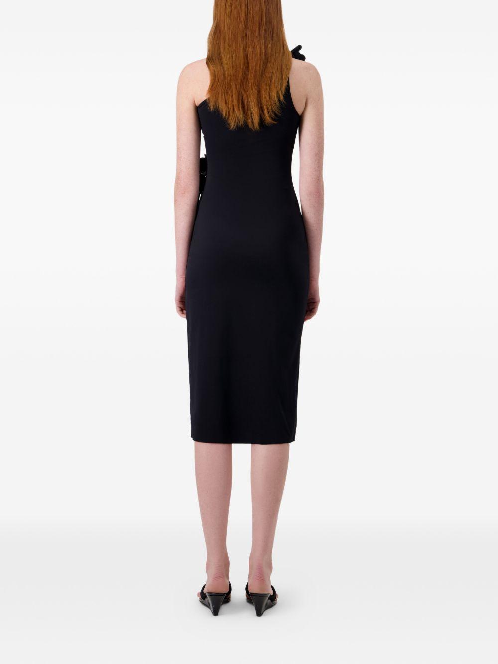 Abito lungo asimmetrico floreale in nero Coperni - donna 