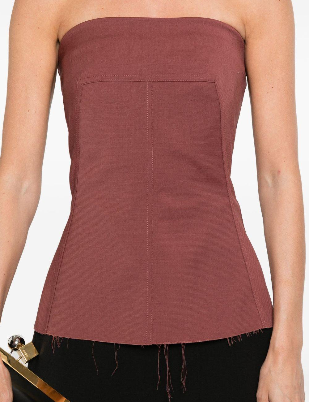 Top stile bando con zip sul retro in rosa Rick owens - donna 