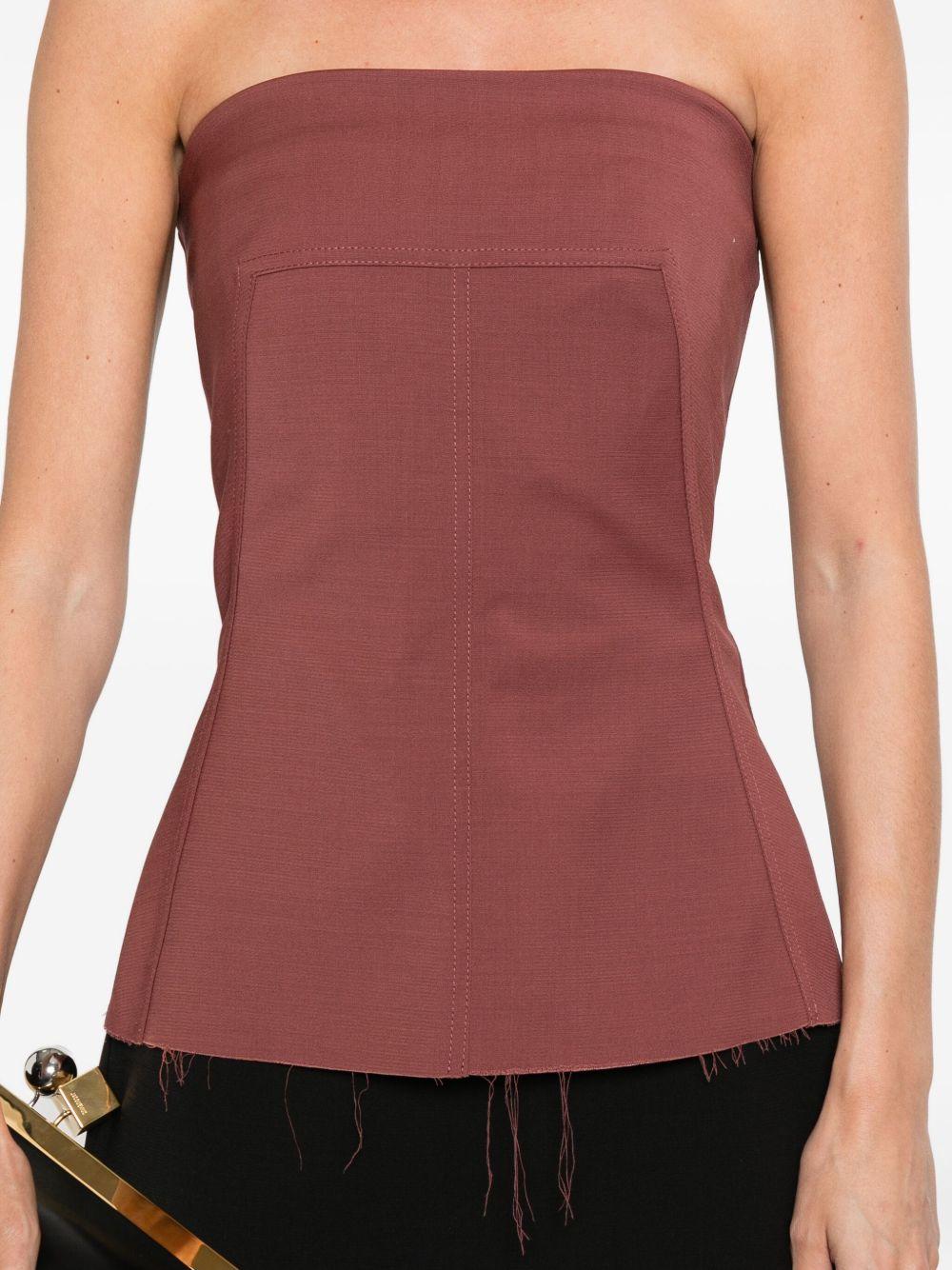 Top stile bando con zip sul retro in rosa Rick owens - donna 