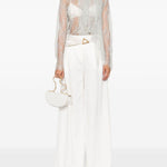 Blusa in pizzo grigio chiaro Alberta Ferretti - donna 