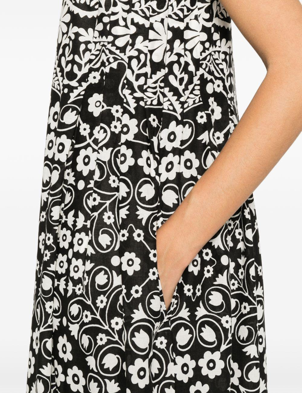 Abito midi con stampa floreale in nero Maxmara weekend - donna 