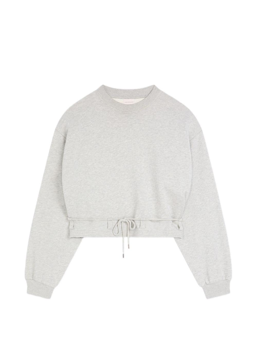 Felpa crop girocollo grigio mélange 