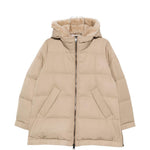 Piumino con cappuccio lou andrea in beige gotha - donna 