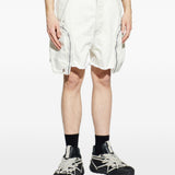 Shorts bauhaus con bordi sfilacciati in bianco Rick owens drkshdw - uomo 