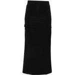 Gonna midi drappeggiata in nero 