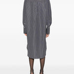 Chemisier con motivo a righe in bianco e nero Toteme - donna 