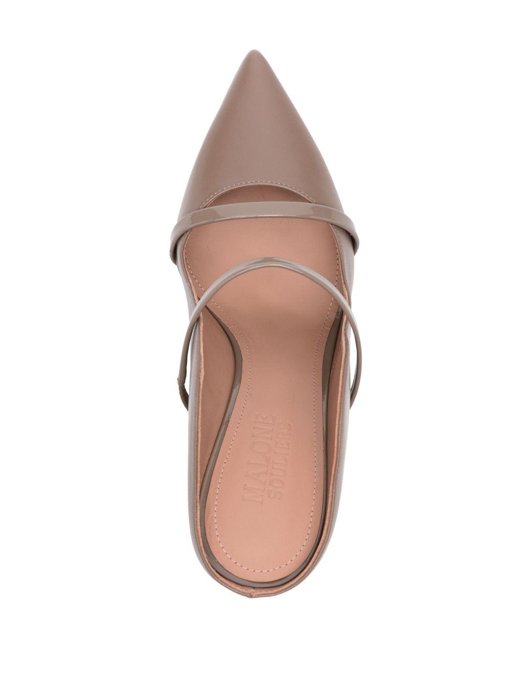 Mules Maureen 85 stiletto in nappa taupe 