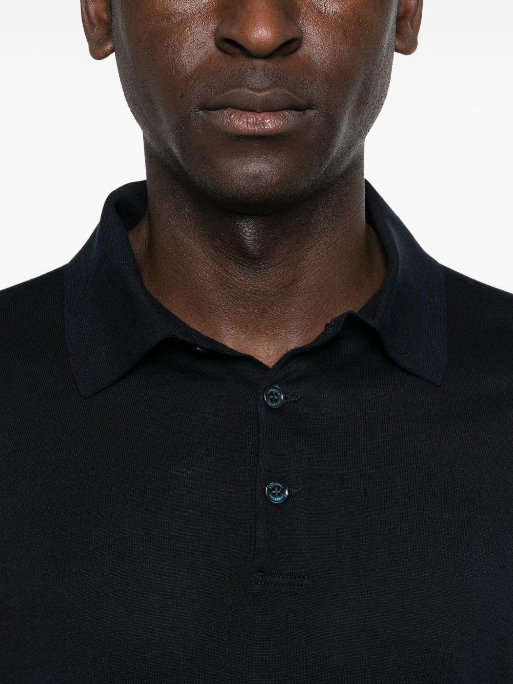 Polo a maniche lunghe in blu Brunello cucinelli - uomo 