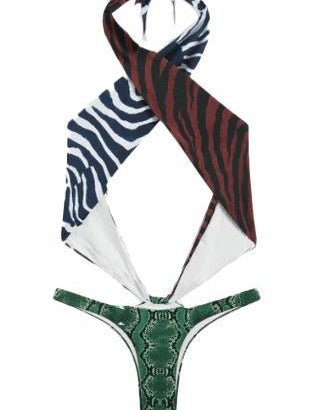 Costume con stampa animalierr multicolore Reina Oga - donna 