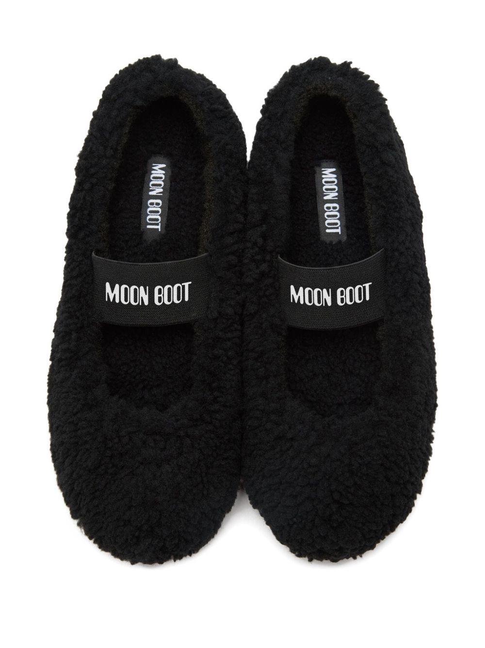 Ballerine in shearling in nero Moon boot  - donna 