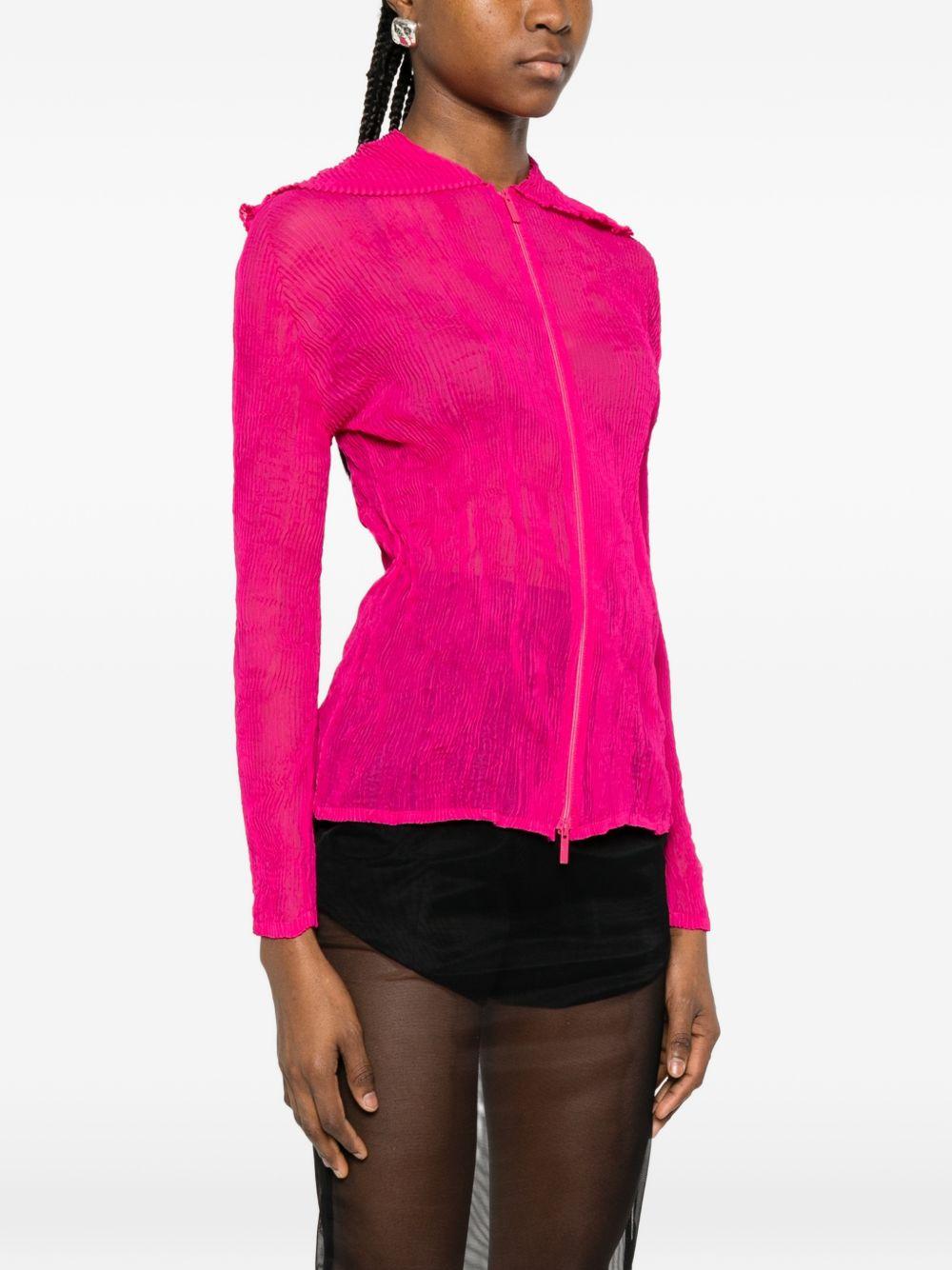 Top a maniche lunghe con design plissettato in rosa Issey miyake  - donna 