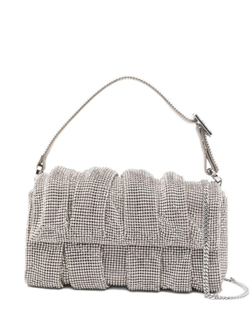 Borsa a mano con cristalli in argento Benedetta Bruzziches - donna 