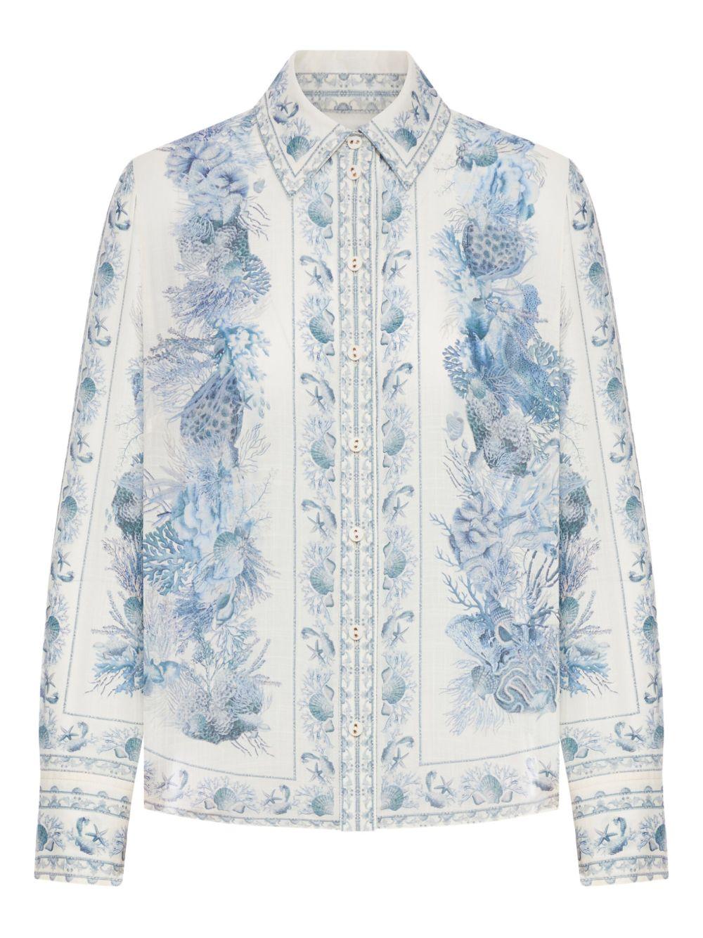 Camicia Wanderlust con stampa in blu Zimmermann - donna 