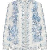Camicia Wanderlust con stampa in blu Zimmermann - donna 