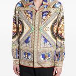 Camicia in seta con stampa grafica multicolore Casablanca - uomo 