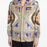 Camicia in seta con stampa grafica multicolore Casablanca - uomo 