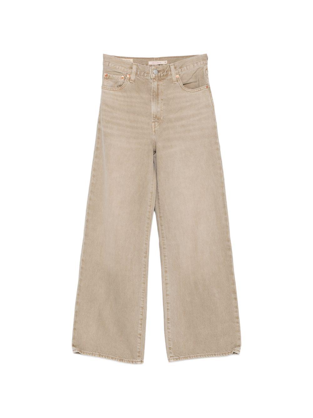 Jeans a gamba larga con costine torace in marrone  Levi's - donna 