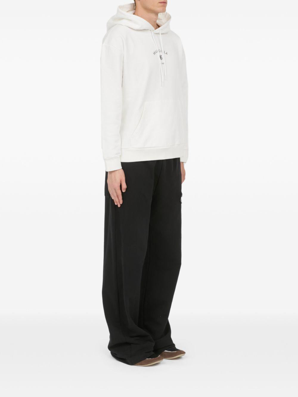 Felpa con cappuccio in bianco Mm6 maison margiela - uomo 