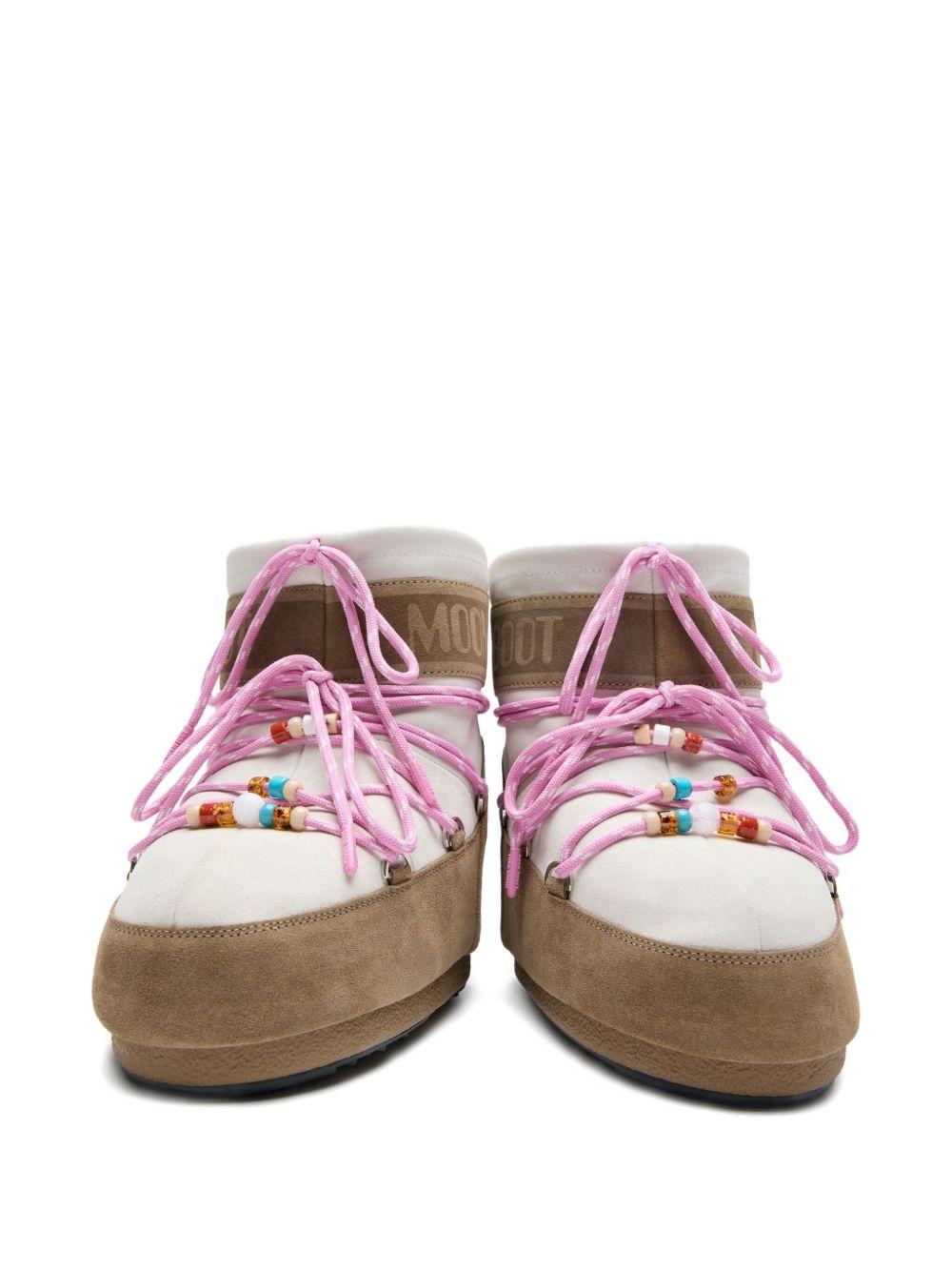 Stivaletti mb x gir icon low suede beads in beige Moon boot x guest in residence - donna 