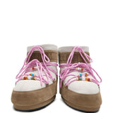 Stivaletti mb x gir icon low suede beads in beige Moon boot x guest in residence - donna 