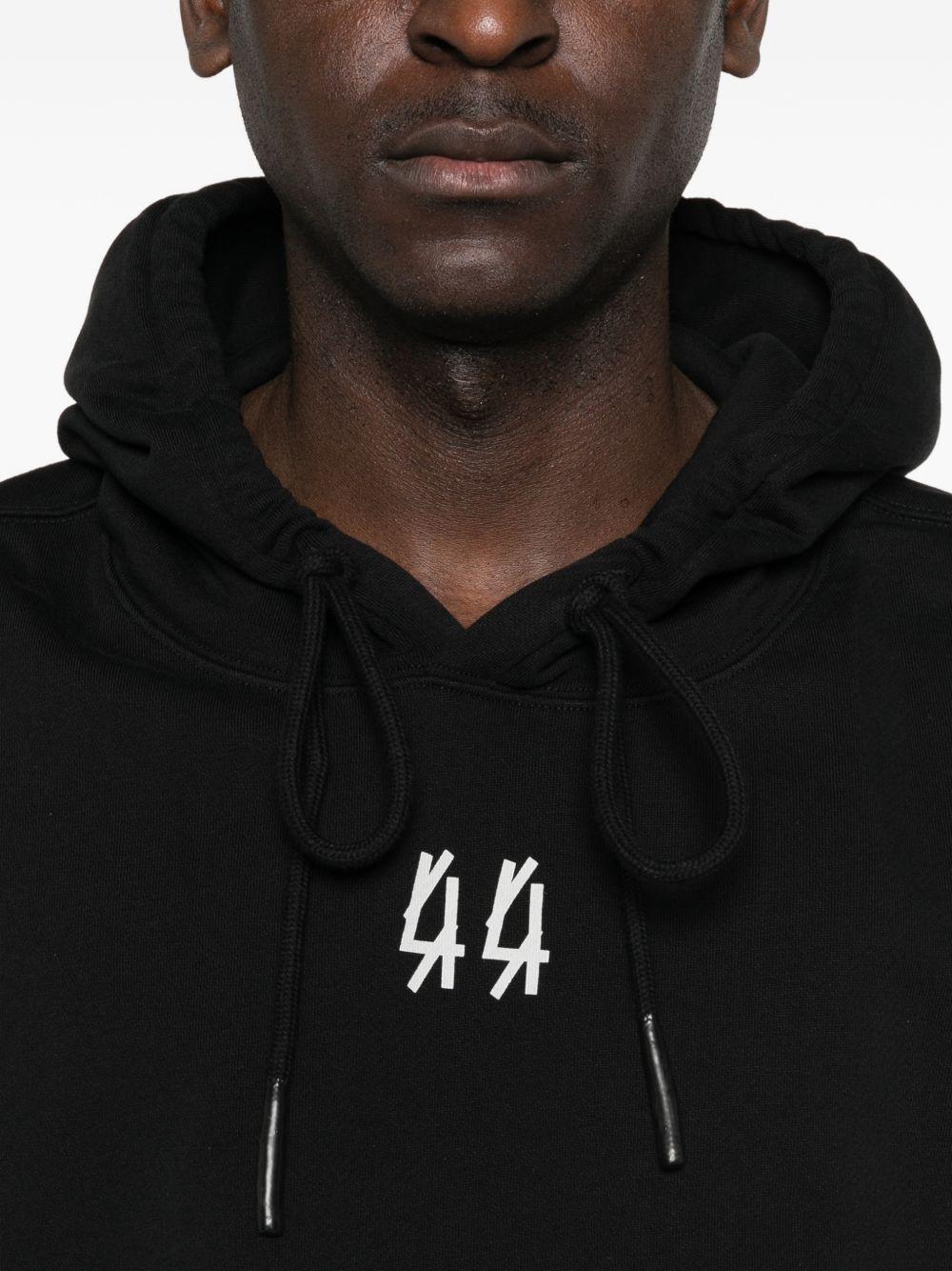 Felpa con cappuccio mini logo in nero 44 label group - uomo 