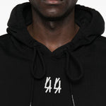 Felpa con cappuccio mini logo in nero 44 label group - uomo 